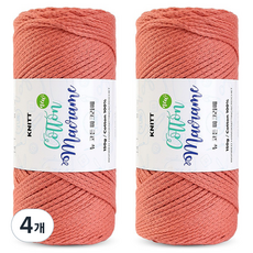 니뜨 뉴 코튼 마크라메실 150g, 4개, 14인디코랄