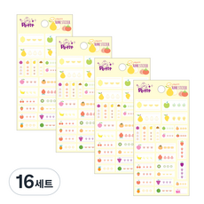 Petit 姓名貼紙 da5357-f, 水果, 16套