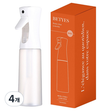 베티에스 프리미엄 압축 안개분사 스프레이 분무기 300ml, 화이트, 4개