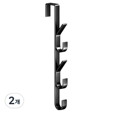 NatureSParmer 碳鋼門後5層掛鉤架, 黑色, 2個