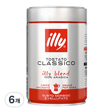 illy 意利 Classico摩卡研磨咖啡, 摩卡壺, 250g, 6個