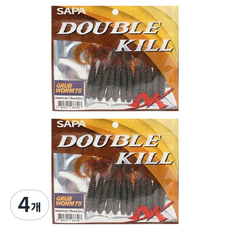싸파 더블킬 루어 낚시 GRUB 웜 미끼 7.5cm 12p, DKGW75-85, 36g, 4개