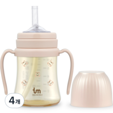 토비앤몰리 돗람이 PPSU 빨대컵, 돗람이 핑크, 4개, 180ml