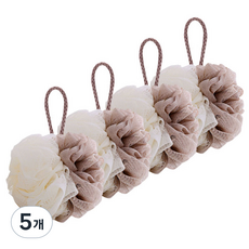 더자카 투톤 샤워볼 4p, 브라운, 4개입, 5세트