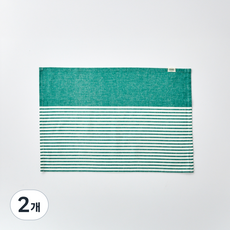 모던하우스 하프 솔리드 스트라이프 키친크로스 40 x 60 cm, 2개, 그린