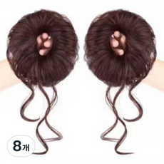 하이유니 트윈 애교 똥머리 밴드 헤어피스, 다크브라운, 8개