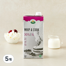 알라 휩 앤 쿡 휘핑 크림, 5개, 1L