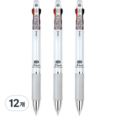 자바펜 제트3볼M 유성볼펜 0.38mm, 화이트, 12개