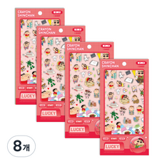 Flyingwhales 蠟筆小新幸運貼紙, 8個, 紅色
