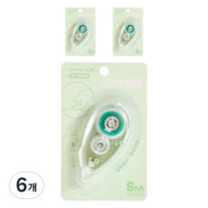 꼬까 도트 패턴 양면 수정 테이프 8mm x 6m, 그린, 6개