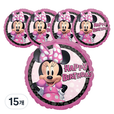 미니 마우스 포에버 버스데이 은박풍선 45cm, 혼합색상, 15개