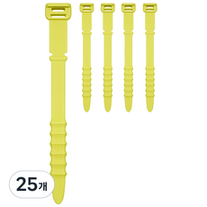 Rinablue 矽膠線材整理束帶, 25個, 黃色