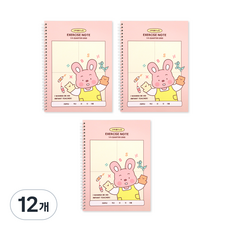 인디고어린이 초등 나의 꿈 수학풀이 노트 4분할 모눈 스프링, 핑크, 12개