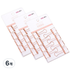 델리 메탈 와이어 더블클립 5호 19mm 9414 로즈골드 8p, 6개