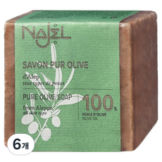 나젤 세안 모공 케어 알레포 비누 올리브오일 100%, 6개, 200g
