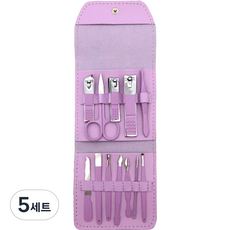 Happyj 高級家用指甲剪12件組, 5套, 紫色
