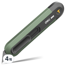 델리 홈시리즈 커터칼 그린 T형 EHT4008L, 4개