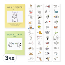 Walgadaks Wow貼紙 2種組, 巴迪+Waglewagle, 3組