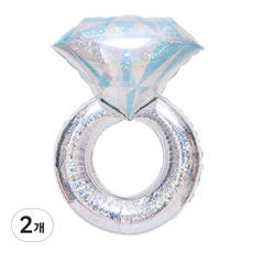 GRABO BALLOONS 白金婚戒鋁箔氣球, 雷射, 2個