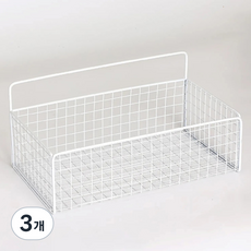 윤코 무타공 주방 선반 양념통 정리대 26.8 x 15.5 x 9 cm, 화이트, 3개, 1단
