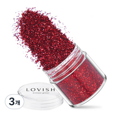 러비쉬 프리미엄 네일 글리터 10g, LVS-025 레드, 3개