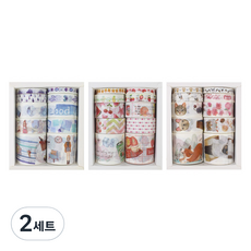 Inp DIY 手帳裝飾 藍色女孩 + 可愛寵物 + 水果 紙膠帶 3款 x 10入組, 2套, 混合色