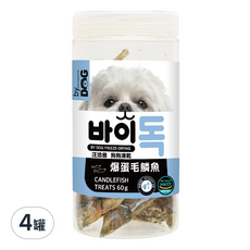 by DOG 狗狗 富含微量元素、維生素和礦物質 -40°C冷凍乾燥技術 無添加防腐劑或人工色素, 爆蛋毛鱗魚, 60g, 4罐