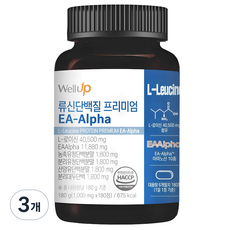 웰업 류신단백질 프리미엄 EA-Alpha, 180g, 3개