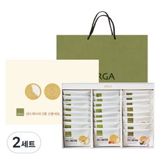 ORGA 夾心威化餅 3種 餅乾禮盒組, 2套, 優格夾心威化餅 8入 + 草莓夾心威化餅 8入 + 藍莓夾心威化餅 8入 + 提袋