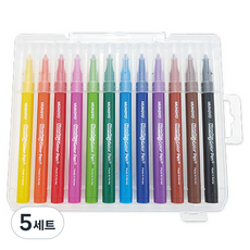 문교 안마르지 사인펜 12종+ 플라스틱 이젤 케이스 세트, 혼합색상, 5세트