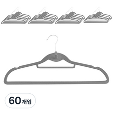 데코즈인 데코 벨벳 고리회전형 옷걸이, 그레이, 60개입