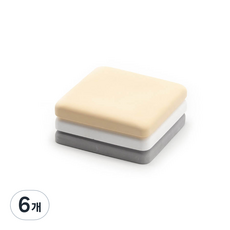 에코앤드 규조토 비누받침대 스퀘어, 화이트, 베이지, 그레이, 6개