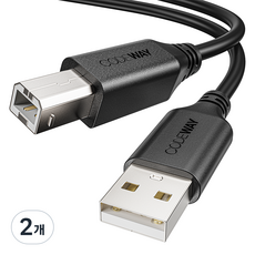 CODEWAY USB 2.0 A B 印表機連接線, 1.5m, 2個