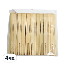 일회용 대나무 포크, 100개입, 4세트