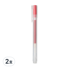 MUJI 無印良品 自由換芯附蓋膠墨筆 0.38mm, 紅色, 2支