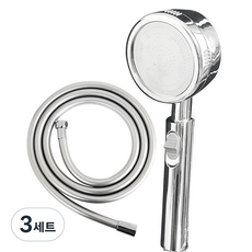 IRONFITTING ECO節水開關式蓮蓬頭+淋浴管2m組, 3組, 銀色