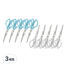 화신 737 양손가위 2종 x 5p 세트, 화이트, 블루, 3세트