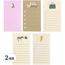 인디케이 투두리스트 디자인 메모지 5종 x 4p 세트, 혼합색상, 2세트