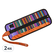 Sina Art 油性色鉛筆 + 筆桿 + 削鉛筆機 + 捲筒筆袋 套組, 2套, 50色