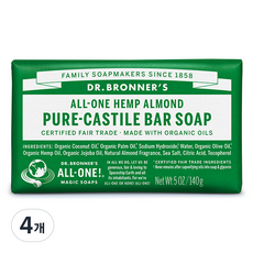 닥터브로너스 퓨어 캐스틸 바 솝, 140g, 4개