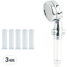 홈다움 프리미엄 5way 내맘대로 수압조절 마사지 샤워기 헤드 + 필터 5p 세트, 3개, 혼합색상
