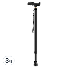 에브링 초경량 길이조절 걷기보조 지팡이 외발, 블랙, 3개