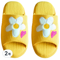 Hongdaesunhuisyap 拖鞋型花朵室內拖鞋 06, 黃色