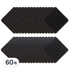 comet 家用強力黏著雙面魔鬼氈膠帶 方形 黑色, 60個