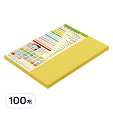 종이문화 레인보우카드 두꺼운양면 칼라용지 205g NO6딥옐로우, A4, 100개