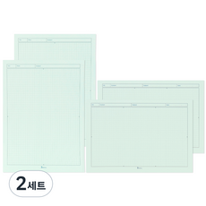 비팬시 B5 데일리 노트패드 가로형 2p + 세로형 2p 세트, 모눈, 2세트