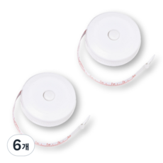 Happy J 便攜式量身捲尺 白色, 6個, 2m