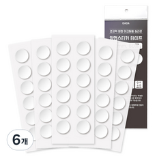 DADA 超強力圓形壓克力泡棉矽膠雙面貼紙膠帶 10mm 60入, 6個