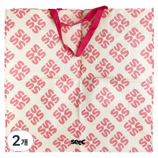 시크 타포린 쇼퍼백, 스위트 핑크 패턴, 2개