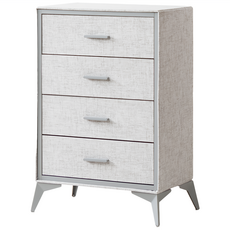 AMOS 仿亞麻布紋四抽收納櫃, 亞麻白